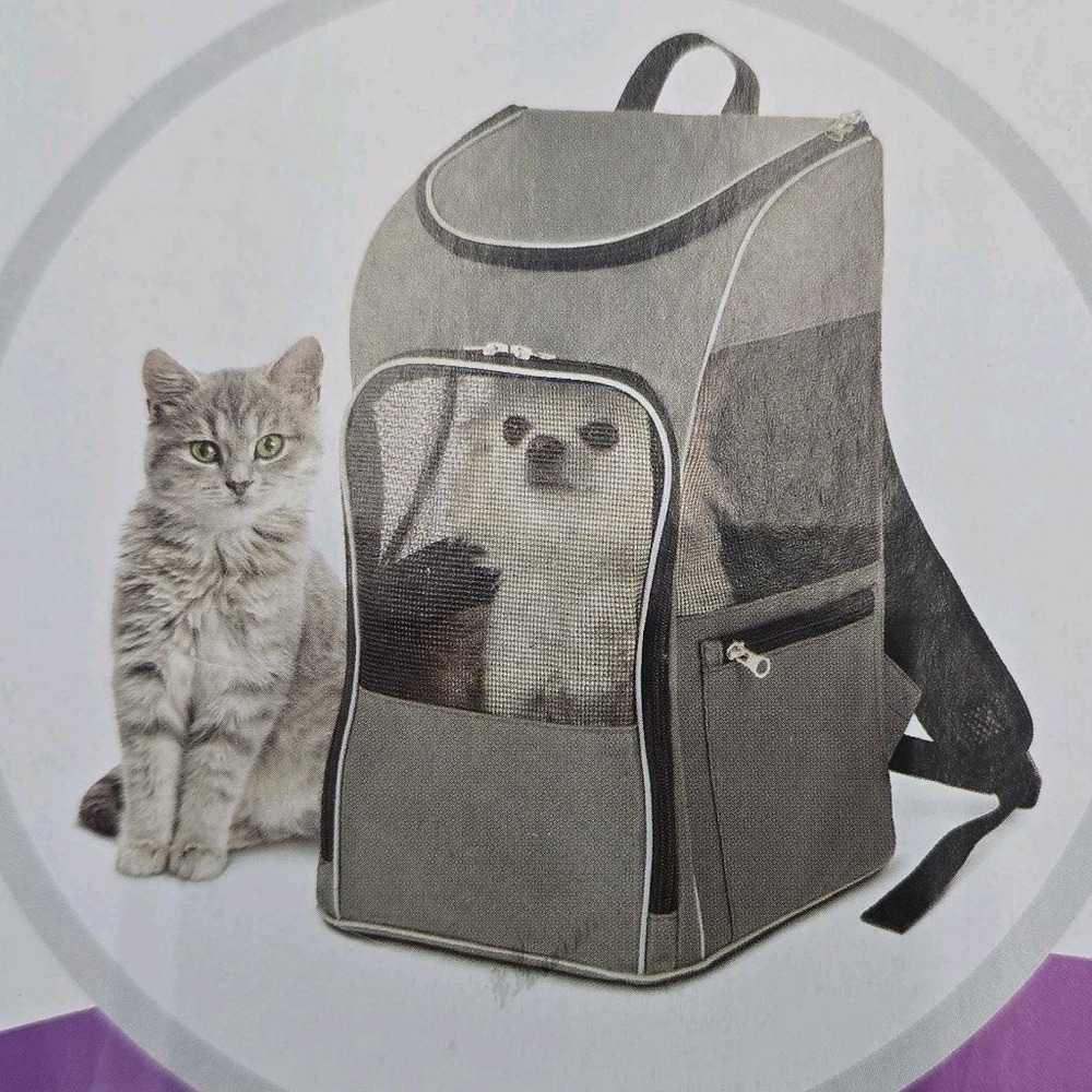 TrustyPup 2 in 1 Pet Backpack Carrier Grey Medium Airline Approved NIB New